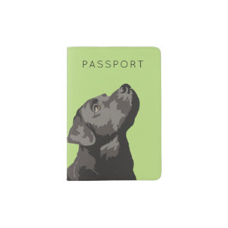 Black Labrador Personalized Passport Cover
