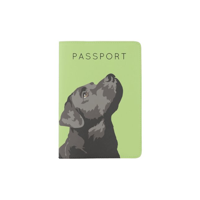 Black Labrador Personalized Passport Cover (Front)