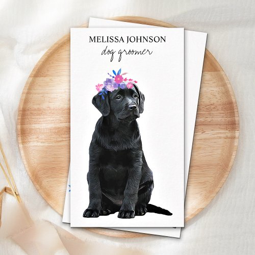 Black Labrador Pet Business Dog Groomer Business Card