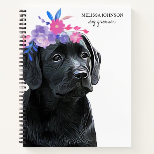 Black Labrador Pet Business Dog Groomer Notebook