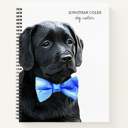Black Labrador Pet Business Dog Walker Notebook