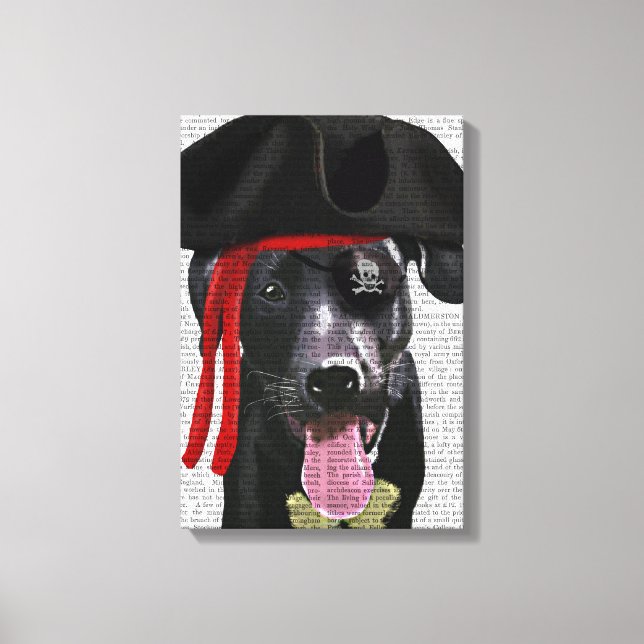 Black Labrador Pirate Canvas Print (Front)