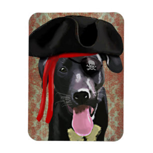 Black Labrador Pirate Dog Magnet