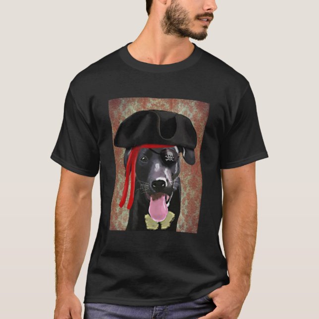 Black Labrador Pirate Dog T-Shirt (Front)