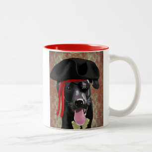 Black Labrador Pirate Dog Two-Tone Coffee Mug