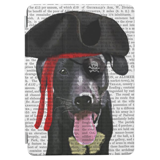 Black Labrador Pirate iPad Air Cover (Front)