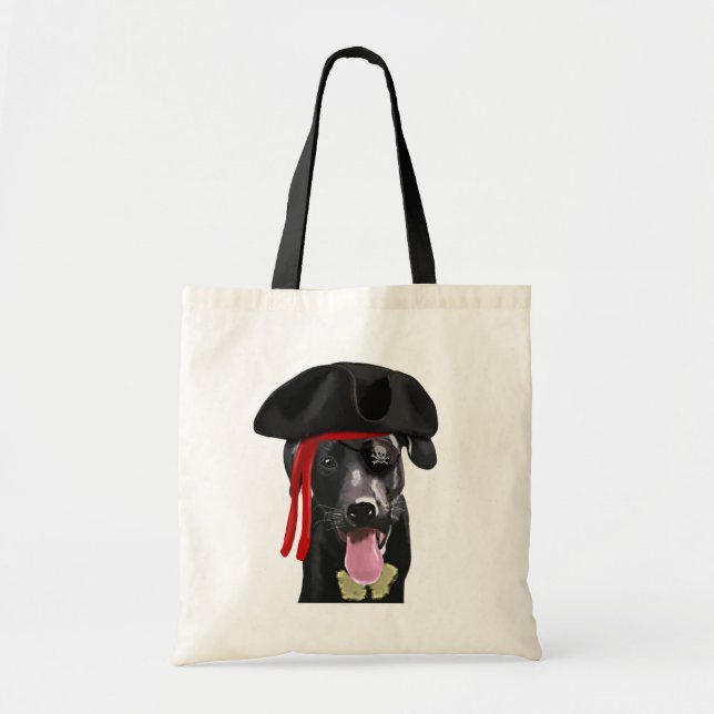 Black Labrador Pirate Tote Bag (Front)