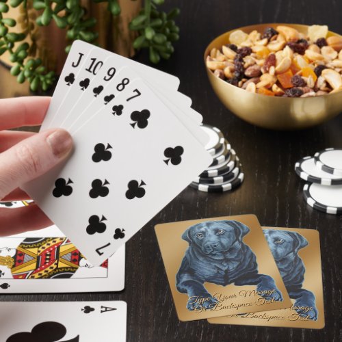 Black Labrador Playing Cards Personalized