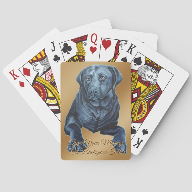 Black Labrador Playing Cards Personalized (Back)