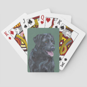 Black Labrador Poker Cards
