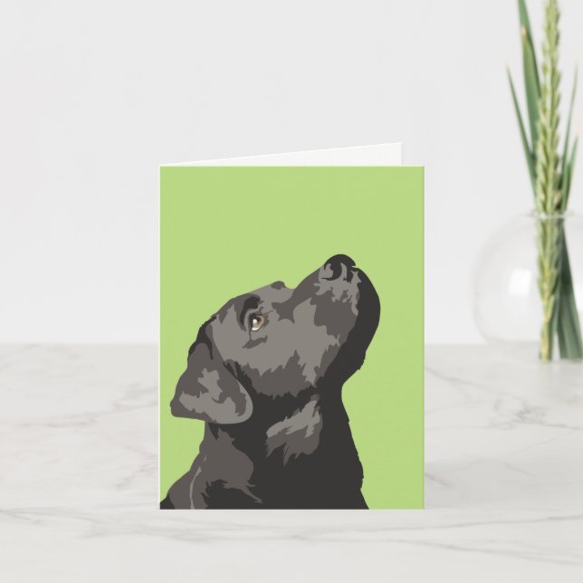 Black Labrador Pop Art Greetings Card (Front)