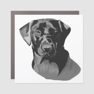 Black Labrador Portrait Car Magnet