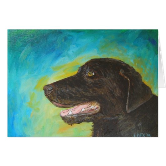 Black Labrador Portrait Card (Front Horizontal)