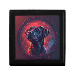 Black Labrador Portrait in a Cosmic Space Gift Box