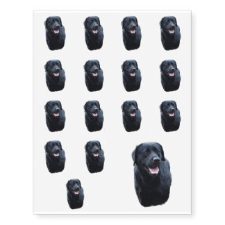 Black Labrador Portrait Temporary Tattoos