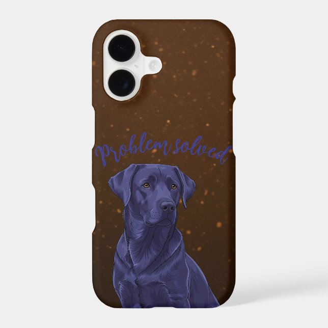 Black Labrador Problem Solved Brown Galaxy Case (Back)
