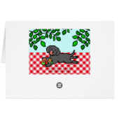 Black Labrador Puppy and Hamburger Cards (Back Horizontal)
