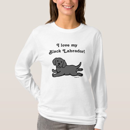 Black Labrador Puppy Cartoon T_Shirt