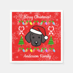 Black Labrador Puppy Christmas Pattern Napkins
