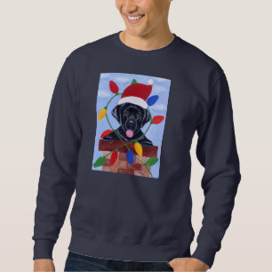 Black Labrador Puppy Christmas Sweatshirt
