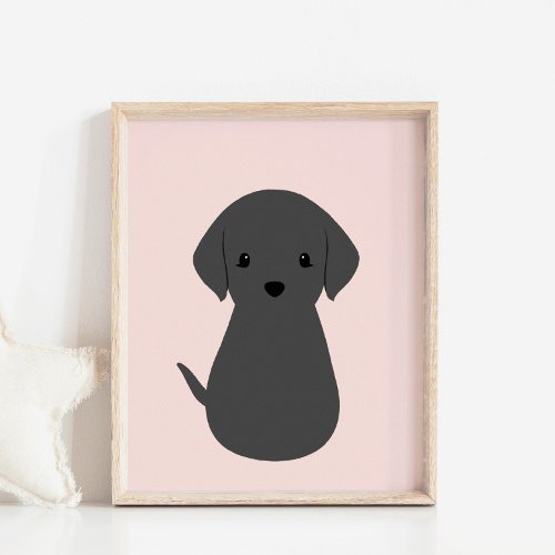 Black Labrador Puppy Dog Nursery  Kids Poster