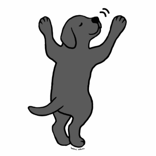 Black Labrador Puppy Hug Cartoon Statuette