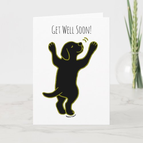 Black Labrador Puppy Hug Get Well Card