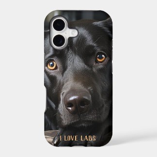 Black Labrador puppy iPhone 17 Case