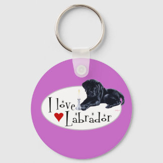 Black Labrador Puppy Keychain