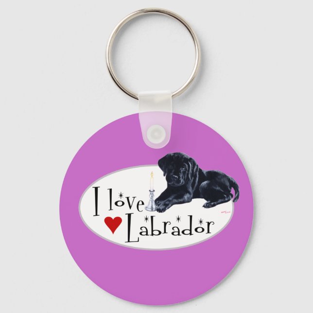 Black Labrador Puppy Keychain (Front)