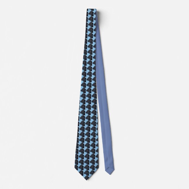 Black Labrador Puppy Painting Neck Tie (Front)