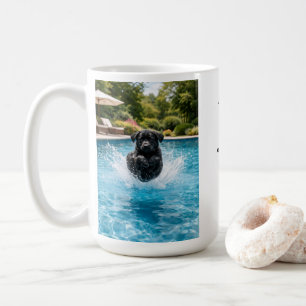 Black Labrador Puppy Pool Plunge Coffee Mug