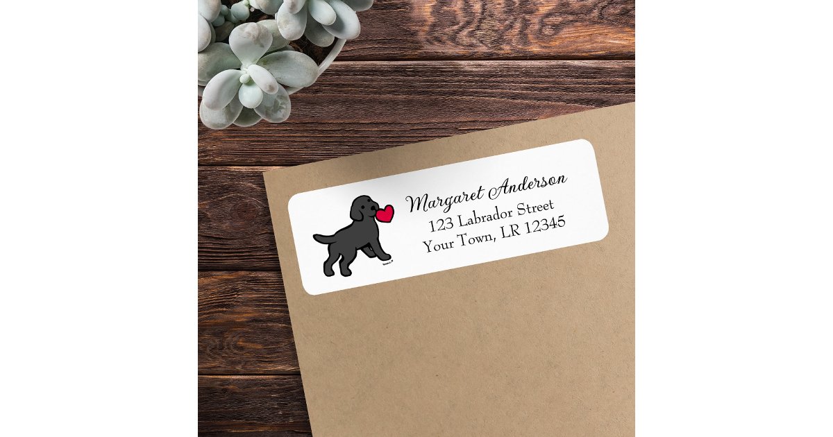 Black Labrador Puppy Return Address Label | Zazzle
