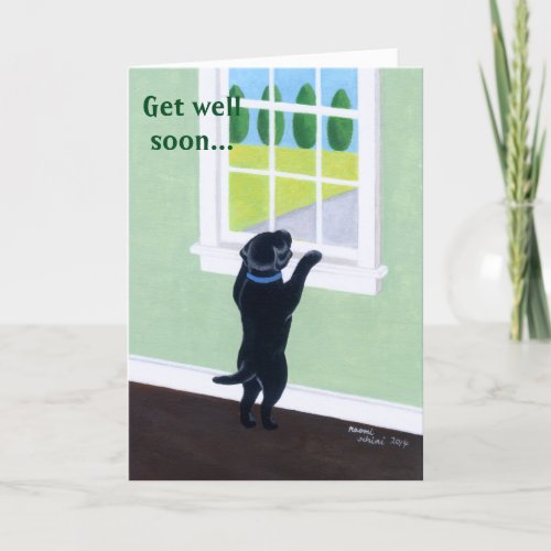 Black Labrador Puppy Window Card