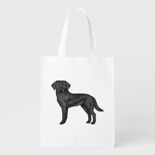 Black Labrador Retriever Adorable Cartoon Dog Art Grocery Bag