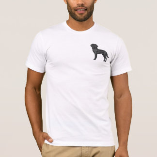 Black Labrador Retriever Adorable Cartoon Dog Art T-Shirt