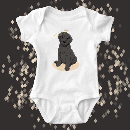 Black Labrador Retriever Angel Baby Bodysuit