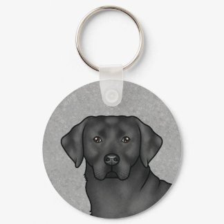 Black Labrador Retriever Art Black Lab Portrait Keychain