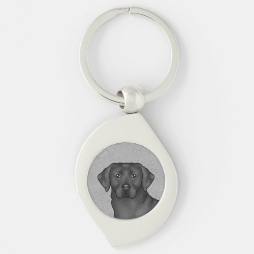 Black Labrador Retriever Art Cute Lab Dog Head Keychain