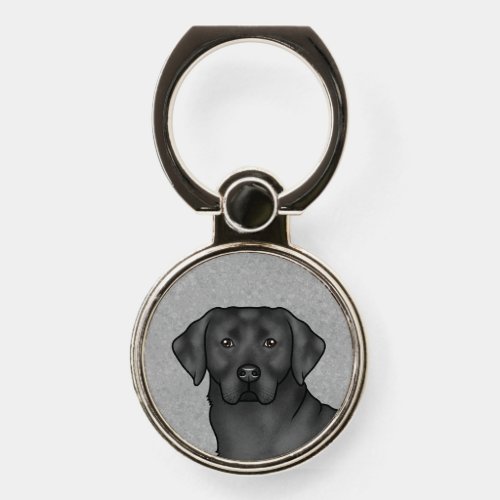 Black Labrador Retriever Art Cute Lab Dog Head Phone Ring Stand