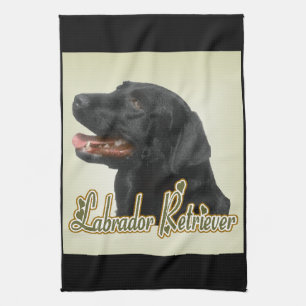 Black Labrador Retriever Art Gifts Kitchen Towel