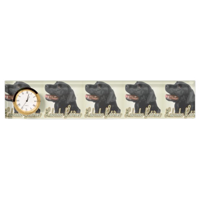 Black Labrador Retriever Art Gifts Name Plate (Front)
