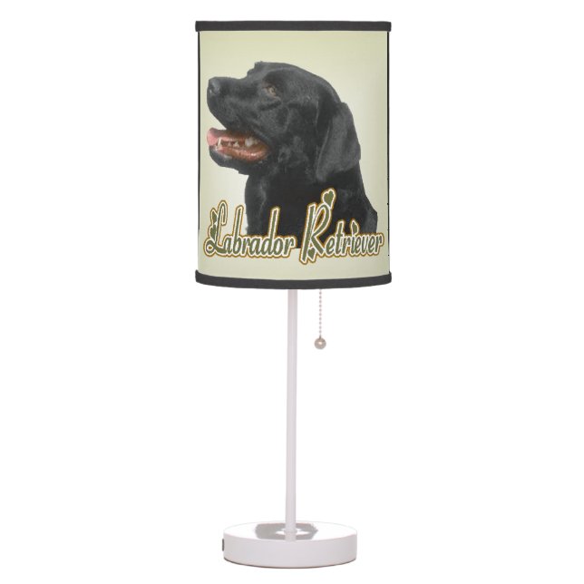 Black Labrador Retriever Art Gifts Table Lamp (Left)