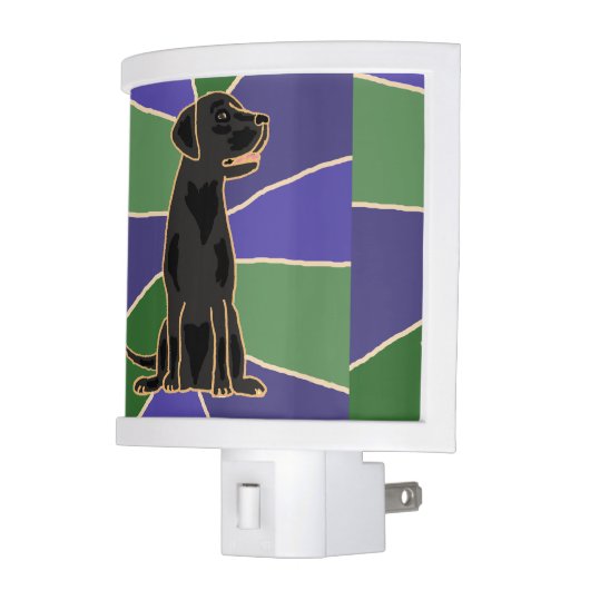 Black Labrador Retriever Art Night Light (Left)