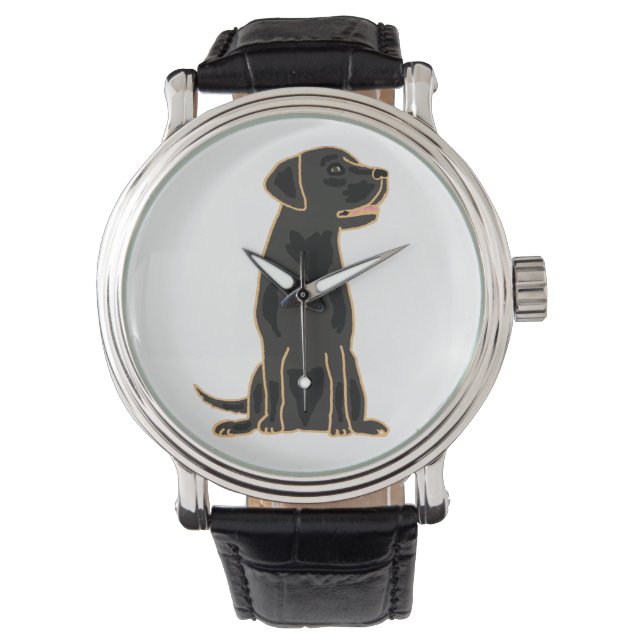 Black Labrador Retriever Art  Watch (Front)