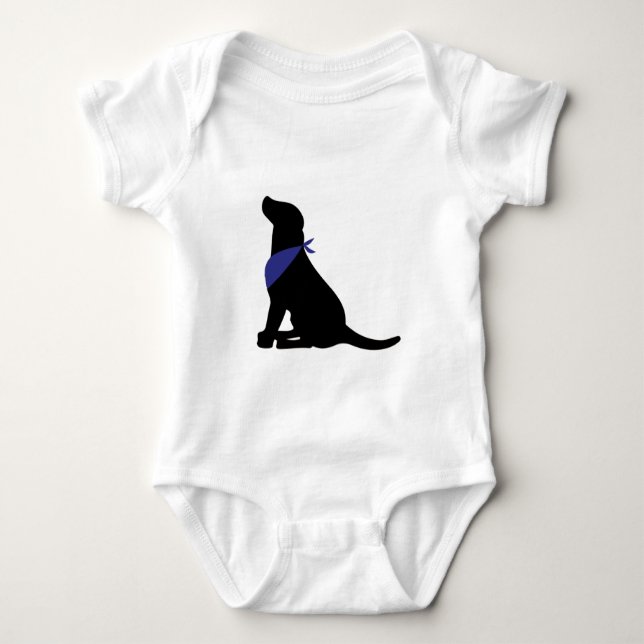 Black Labrador Retriever Baby Bodysuit (Front)