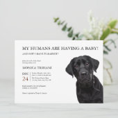 Black Labrador Retriever Baby Shower Minimalist Invitation (Standing Front)