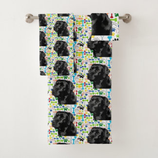 Black Labrador Retriever Bath Towel Set