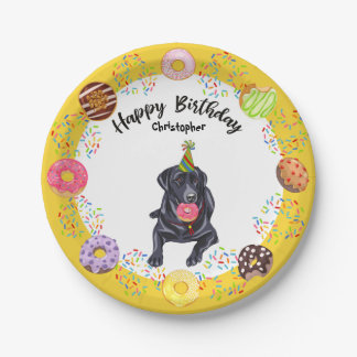  Black Labrador Retriever Birthday Party Plate