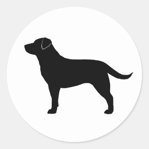 Black Labrador Retriever Black Lab Dog Silhouette Classic Round Sticker